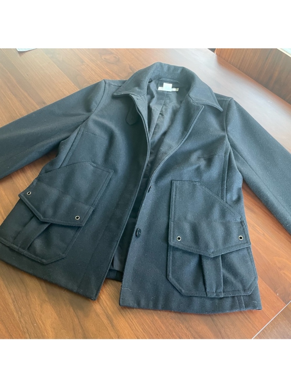 J.Crew Wool Black 4 Pocket Coat